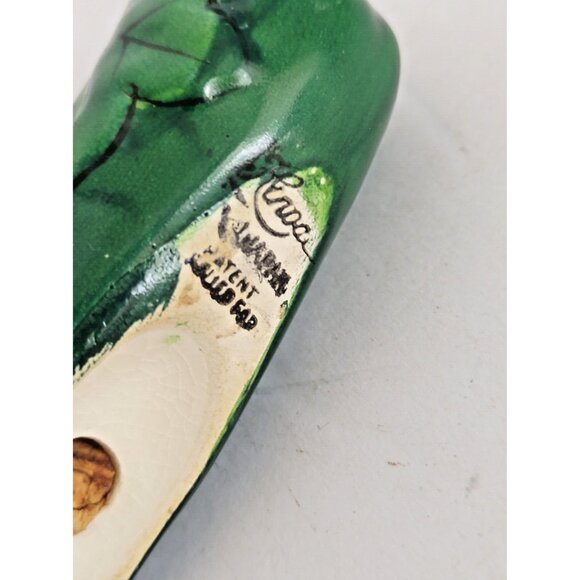 Vintage Cucumber Salt and Pepper Shakers & Underplate Hinode Japan 1950's - Picture 9 of 13